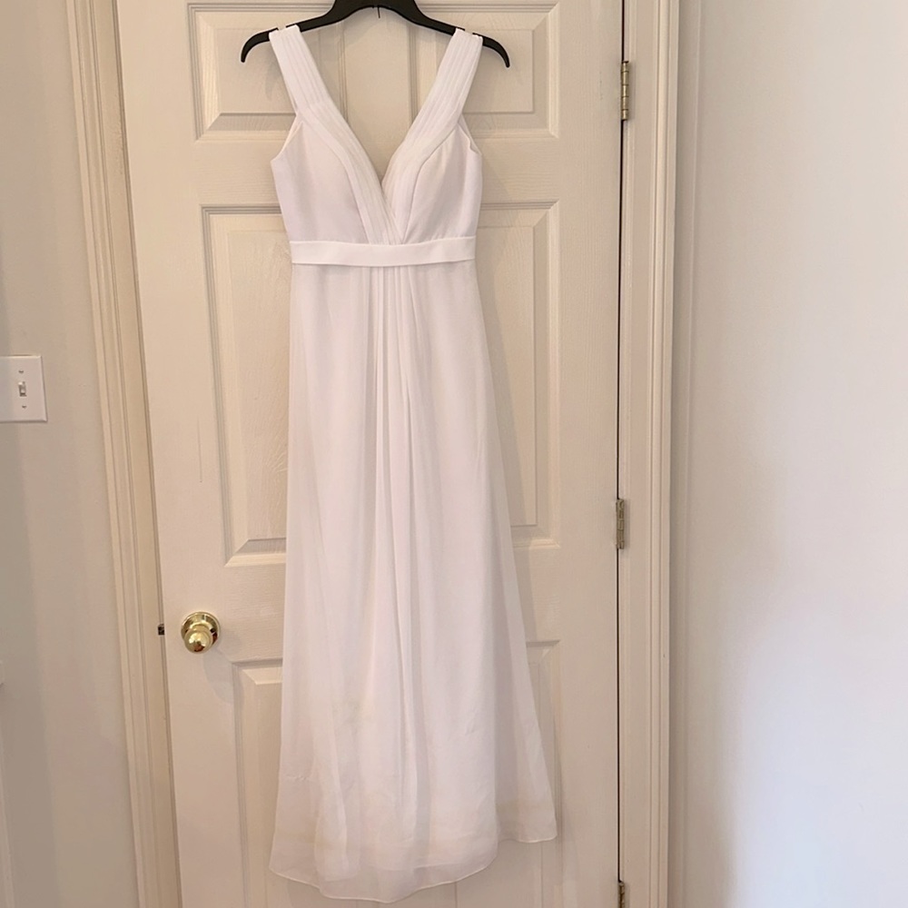 Beautiful white long dress, chiffon.